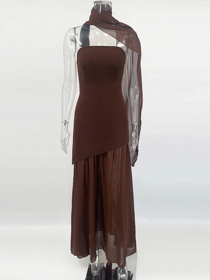 TARUXY Ribbon Maxi Dress