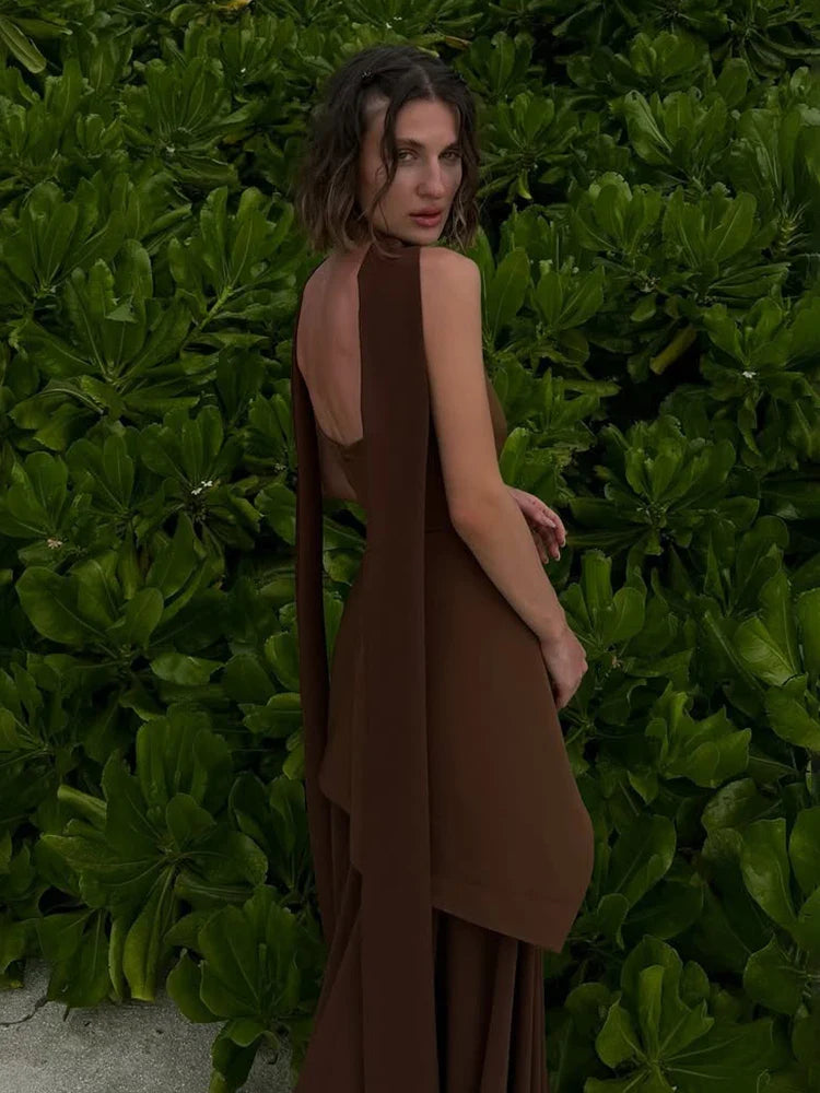 TARUXY Ribbon Maxi Dress