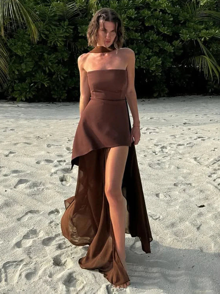 TARUXY Ribbon Maxi Dress