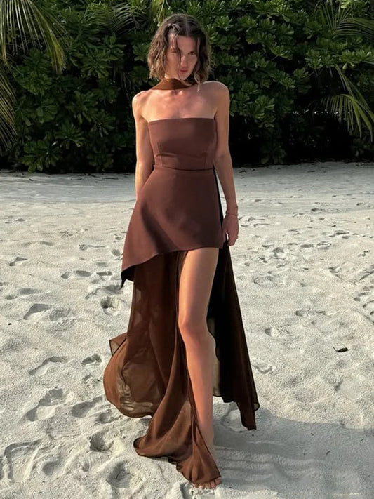 TARUXY Ribbon Maxi Dress
