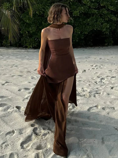 TARUXY Ribbon Maxi Dress